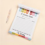 Personalized Colourful At School Today Notepad with Name Teacher's Day Appreciation School Season Gift for Teacher