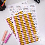 Personalisierte niedlichen Regenbogen Buntstift wasserdicht Lehrer Schule Bibliothek Etiketten Briefpapier mit Namen und Klasse Lehrertag Geburtstag G