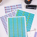 Personalisierte niedlichen Regenbogen Buntstift wasserdicht Lehrer Schule Bibliothek Etiketten Briefpapier mit Namen und Klasse Lehrertag Geburtstag G