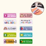 Personalisierte niedlichen Regenbogen Buntstift wasserdicht Lehrer Schule Bibliothek Etiketten Briefpapier mit Namen und Klasse Lehrertag Geburtstag G