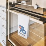 Personalized American Flag 1776 Bow 100% Cotton Kitchen Towel with Text 4th of July Independence Day Gift for Family Friend