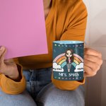 Gepersonaliseerde Regenboog Cartoon Vrouw 11oz Keramische Koffiemok met Naam Lerarendag Waardering Cadeau voor Leraar