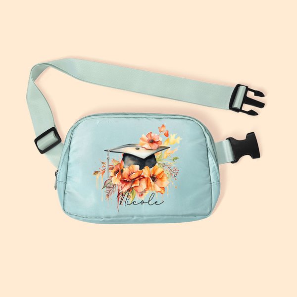 Personlig bukett Graduation Cap Vanntett midjebelteveske med navn Class of 2025 Graduation Gift for Graduates