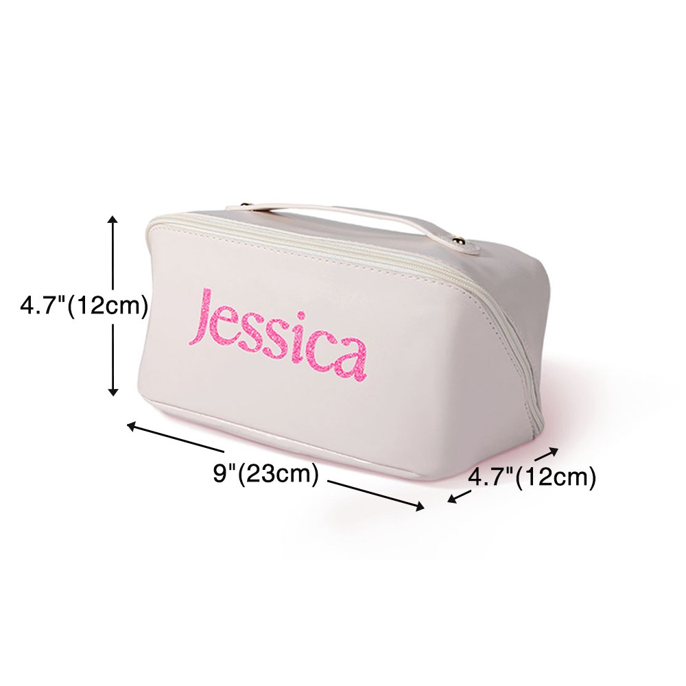 ChaoGreat Trousse Personalizzata Con Iniziale A-Z In Pelle PU Impermeabile, Porta Trucco E Cosmetici Con Cerniera Dorata, Regalo Per Donna, Compleanno, Amiche, Mamma