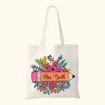 Gepersonaliseerde Helping Little Minds Grow Bloemen Potlood Canvas Tas met Naam Lerarendag School Seizoen Cadeau voor Leraar