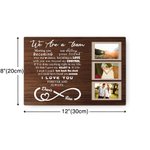 Personalised We Are A Team Couple Canvas Wall Art with Name and Photo Wall Decor Anniversary Wedding Gift for Couple