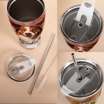 Personalized Watercolour Pet Portrait Painting 30oz Curved Tumbler with Name Lid and Straw Birthday Memorial Gift for Pet Lover