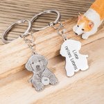Personalisierter Schlüsselanhänger mit Haustier Foto und Text Gravur Geschenk für Tierliebhaber