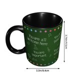 Gepersonaliseerde Regenboog Cartoon Vrouw 11oz Keramische Koffiemok met Naam Lerarendag Waardering Cadeau voor Leraar