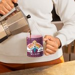 Gepersonaliseerde Regenboog Cartoon Vrouw 11oz Keramische Koffiemok met Naam Lerarendag Waardering Cadeau voor Leraar