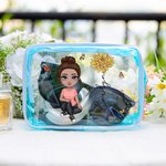 Sac Cosmétique Imperméable Personnalisé avec Dessin Femme ou Fille Nom Fleur de Naissance Accessoire de Voyage Cadeau Anniversaire Mariage pour Femme