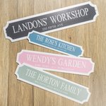 Personlig gatuskylt i vintageakryl med text Verkstad Vägg Trädgårdsinredning Grattis Present till familj och vänner