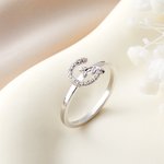 Gemma personalizzata che imposta le foglie di ramoscello Anello iniziale di fidanzamento Anniversario nuziale Compleanno per lei