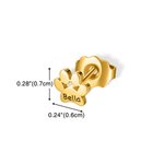 Personalizado lindo Paw Print Unisex Stud Pendientes con nombre grabado Cumpleaños Memorial Gift for Pet Lovers