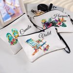 Occhiali da sole personalizzati a fiori Borsa da trucco portatile stile vacanze estive con nome accessorio da viaggio Matrimonio in riva al mare Regal