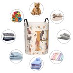 Personalised Jungle Animal Large Toy Laundry Basket with Name and Initial Waterproof Oxford Cloth Baby Shower Housewarming Gift for Family Kids