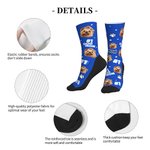 Personalisierte lustige Haustier Portrait Foto Socken mit Nummer Text Memorial Geburtstag Geschenk für Hund Katze Haustier Liebhaber
