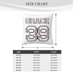 Personalized Multicolor Baseball Sports Theme Throw Pillow Cover with Name and Number Birthday Team Gift for Baseball Players Fans