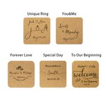 Personalized Set of 10 Reusable Wedding Favor Cork Coasters with Couple Name and Date Bridal Shower Gift for Newlyweds