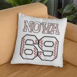 Personalized Multicolor Baseball Sports Theme Throw Pillow Cover with Name and Number Birthday Team Gift for Baseball Players Fans