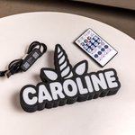 Personalized 3D Printing Fantasy Unicorn Name Sign LED Night Lamp Bedroom Nursery Desk Decoration Birthday Gift for Kids