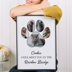 Personalizzato Meet You at the Rainbow Bridge Quadro su tela con zampa di animale domestico 5 foto collage e nome Regalo commemorativo per gli amanti degli animali domestici Perdita di un animale dome