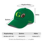 Personalisierte Kappe mit Namen Stickerei Ball-Motiv Patch Austauschbar Trucker Cap Urlaub Mode Geschenk für Sportliebhaber Freund Familie