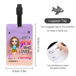 Personalised Colorful Just A Person Who Likes Traveling Luggage Tag with Name Travel Accessory Birthday Gift for Travel Lover