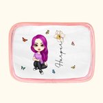 Sac Cosmétique Imperméable Personnalisé avec Dessin Femme ou Fille Nom Fleur de Naissance Accessoire de Voyage Cadeau Anniversaire Mariage pour Femme