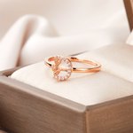 Gemma personalizzata che imposta le foglie di ramoscello Anello iniziale di fidanzamento Anniversario nuziale Compleanno per lei