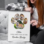 Personalizzato Meet You at the Rainbow Bridge Quadro su tela con zampa di animale domestico 5 foto collage e nome Regalo commemorativo per gli amanti degli animali domestici Perdita di un animale dome
