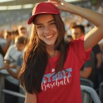 Personalised Baseball Theme 100% Cotton Kids Adult T-Shirt with Name and Number Birthday Team Gift for Baseball Lover