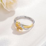 Bague Personnalisée avec Nom Gravure Ruban à la Sensibilisation à la Lutte Contre Cancer du Sein Cadeau d'Encouragement pour Femme
