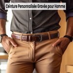 Ceinture en Cuir Personnalisée avec Texte Gravé Cadeau Anniversaire Fête des Pères pour Homme Petit Ami Marié