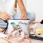 Occhiali da sole personalizzati a fiori Borsa da trucco portatile stile vacanze estive con nome accessorio da viaggio Matrimonio in riva al mare Regal