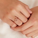Gemma personalizzata che imposta le foglie di ramoscello Anello iniziale di fidanzamento Anniversario nuziale Compleanno per lei