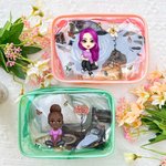 Sac Cosmétique Imperméable Personnalisé avec Dessin Femme ou Fille Nom Fleur de Naissance Accessoire de Voyage Cadeau Anniversaire Mariage pour Femme