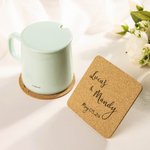 Personalized Set of 10 Reusable Wedding Favor Cork Coasters with Couple Name and Date Bridal Shower Gift for Newlyweds