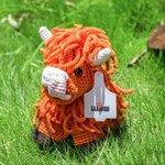 Personalised Crochet Highland Cow Plush Toy with Ear Tag