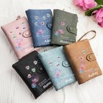 Portafoglio da polso in pelle con cuore a bolle 1-8 e nome personalizzato per la festa della mamma, compleanno e festa della mamma.