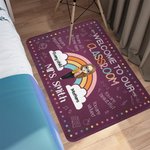 Paillasson Antidérapant Personnalisé avec Nom et Dessin de l'Enseignante Thème Welcome To Our Classroom Cadeau Rentrée Scolaire pour Femme