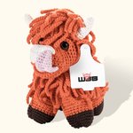 Personalised Crochet Highland Cow Plush Toy with Ear Tag