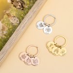 Personalisierter 1-4 Hund Katze Haustier-Porträt Schlüsselanhänger mit Namen Gravur Erinnerung Geburtstag Geschenk für Tierliebhaber