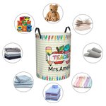 Personalisierte bunte Brief Bleistift Apfel Thema wasserdicht Wäsche Aufbewahrungskorb mit Namen zurück zu Schule Anerkennung Geschenk für Lehrer