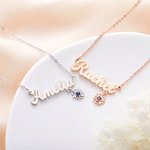 Personalized You Are My Sunshine Sunflower Name Necklace with Birthstone Birthday Anniversary Gift for Her