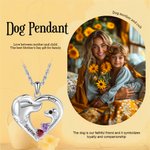 Personalised Heart-Shaped Mom Baby Dog Necklace with Engraved Name and Birthstones Birthday Anniversary Gift for Her