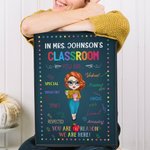 Henkilökohtainen sarjakuva nainen Canvas maalaus nimi luokkahuoneen sisustus Opettajan päivä arvostus lahja opettajalle