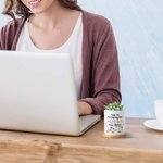 Personalized Thank You For Helping Me Grow Floral Name Ceramic Flower Pot with Bamboo Tray Teacher's Day Back to School Gift for Teacher