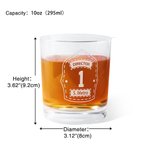 Gepersonaliseerd gegraveerd brandweerhelmschild 10oz whiskyglas met rangnummer en tekst verjaardagscadeau voor brandweerman