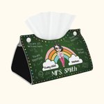 Personalized Every Child Matters Dots Rainbow Foldable Tissue Box Cover with Name and Snap Button Appreciation Back to School Gift for Teacher
